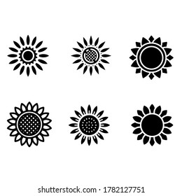Sunflower vector icon set. flower illustration sign collection. Beauty symbol.