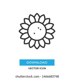 Sunflower vector icon, simple sunflower sign.