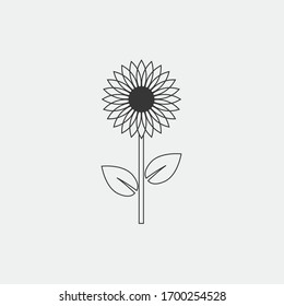 sunflower vector icon yellow petal flower