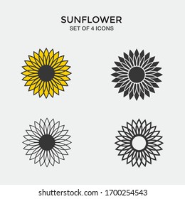 sunflower vector icon yellow petal flower