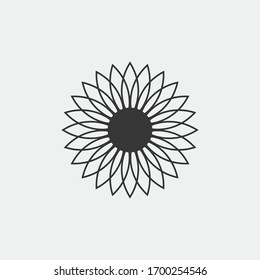 sunflower vector icon yellow petal flower