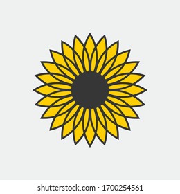 vectorial de girasol icono flor petal amarilla