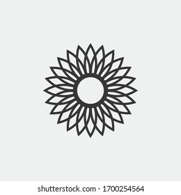 sunflower vector icon yellow petal flower