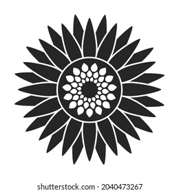 Sunflower vector icon.Black vector icon isolated on white background sunflower.
