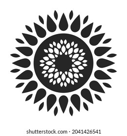 Sunflower vector icon.Black vector icon isolated on white background sunflower.