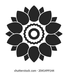 Sunflower vector icon.Black vector icon isolated on white background sunflower.