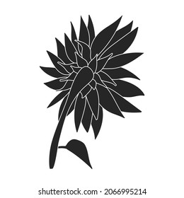 Icono vector giratorio de girasol.Icono vector negro aislado en girasol de fondo blanco.
