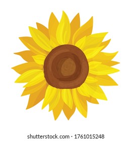 Sonnenblume, Vektorsymbol.Cartoon, Vektorsymbol einzeln auf weißem Hintergrund, Sonnenblume.