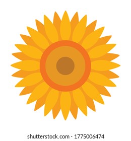 Sonnenblume, Vektorsymbol.Cartoon, Vektorsymbol einzeln auf weißem Hintergrund, Sonnenblume.