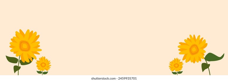 Sunflower vector illustration banner design template.