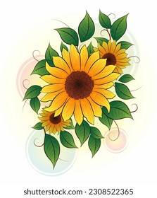 Sunflower Vector Illustration Clip Art