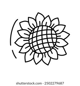 Girasol. Ilustración vectorial en estilo doodle