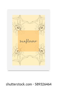 Sunflower vector illustration hand drawn painted