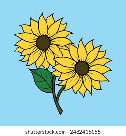 Icono de Vector de girasol Ilustración vectorial girasol