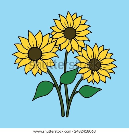 Sunflower vector illustration sunflower vector icon