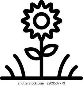Sonnenblume, Vektorgrafik auf transparentem Hintergrund. Hochwertige Symbole. Dünne Vektorsymbole für Konzept und Grafikdesign. 
