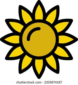 sunflower Vector illustration on a transparent background.Premium quality symmbols.Stroke vector icons for concept and graphic design.