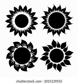 Ilustración vectorial de girasol para cortar. Ilustración vectorial aislada en blanco.