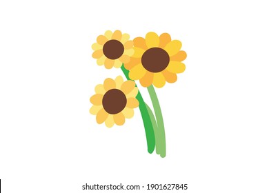 Sunflower Vector Illustration in Summer