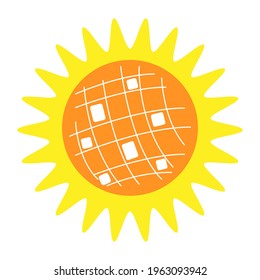Sunflower vector illustration. Summer flower yellow color. Cartoon style.