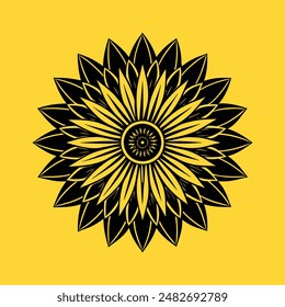 Sunflower vector illustration Yellow sunflower vector icon