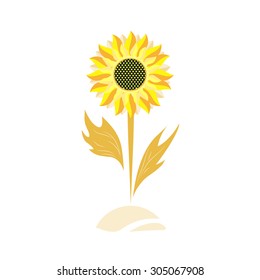 Sunflower. Vector Image.