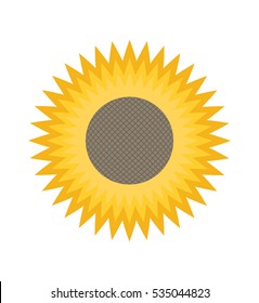 Sunflower vector isolated on white background.