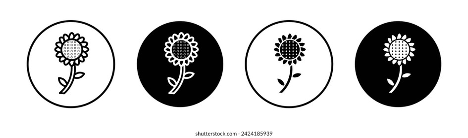 Sunflower Vector Line Icon Illustration.