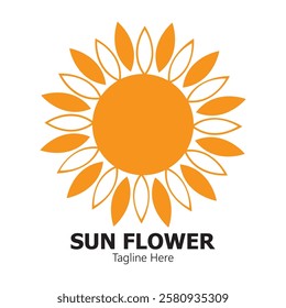 sunflower vector logo design concept template