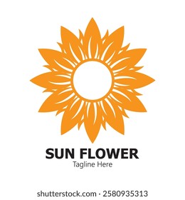 sunflower vector logo design concept template