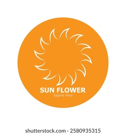 sunflower vector logo design concept template