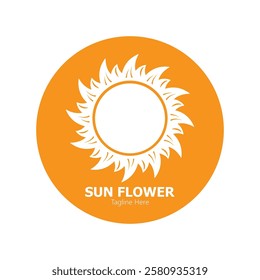 sunflower vector logo design concept template