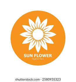sunflower vector logo design concept template