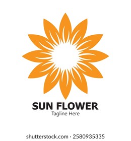 sunflower vector logo design concept template