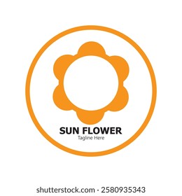 sunflower vector logo design concept template