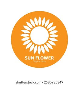 sunflower vector logo design concept template
