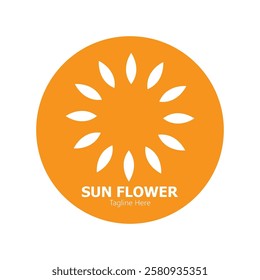 sunflower vector logo design concept template