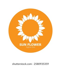 sunflower vector logo design concept template