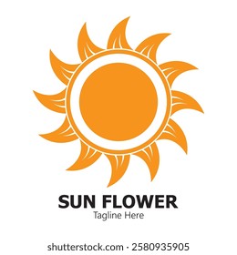 sunflower vector logo design concept template