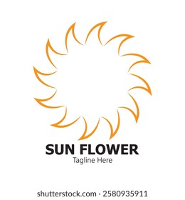 sunflower vector logo design concept template