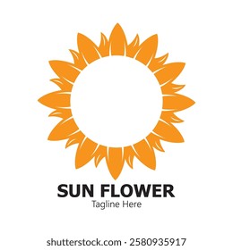 sunflower vector logo design concept template