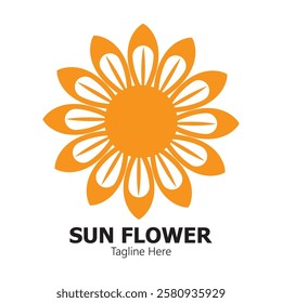 sunflower vector logo design concept template