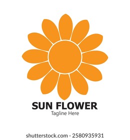 sunflower vector logo design concept template