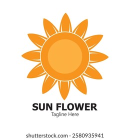 sunflower vector logo design concept template