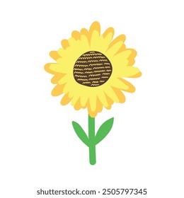 Sunflower vector on a white background. Harvest autumn concept.