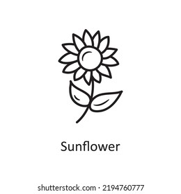 Sunflower vector Outline Icon Design illustration. Nature Symbol on White background EPS 10 File