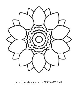 Sunflower vector outline icon. Vector illustration san flower on white background. Isolated outline illustration icon of sunflower.