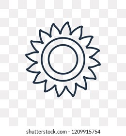 Sunflower vector outline icon isolated on transparent background, high quality linear Sunflower transparency concept can be used web and mobile