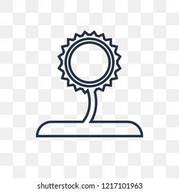 Sunflower vector outline icon isolated on transparent background, high quality linear Sunflower transparency concept can be used web and mobile