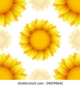 Sunflower vector seamless background
